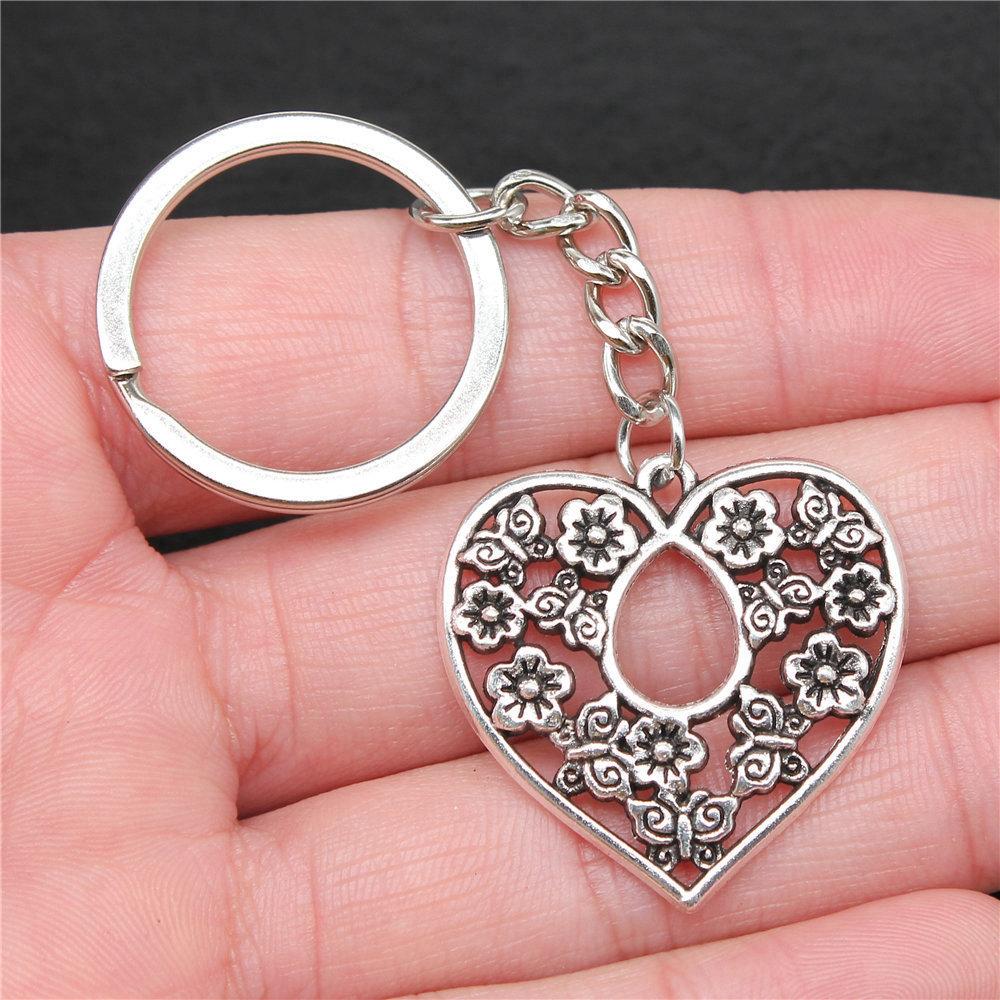 28mm Key Ring Couple Heart Love Minimalist Jewelry Components QY016