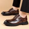 Mode High-End Marke Herren Echtleder Schuhe Britischer Stil Braun Schnürschuhe Brogue Schuhe Vorstellungsgespräch für Pendler Herren Business Schuhe