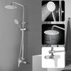 Copper Thermostatic Shower Set Hot/Cold Shower Faucet Rain Shower Set Shower Faucet Bathtub Round Shower Head Sprayer Silver