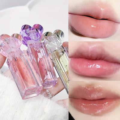Fruit Extract Lip Oil Moisturizes Lip Lines. Mirror Transparent Glass Lip Honey