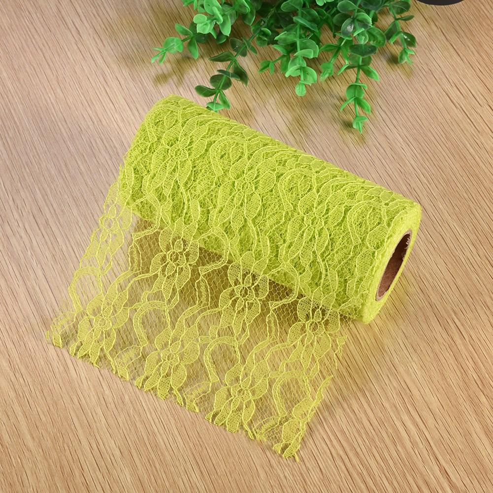10 Yard   Wedding Party Decoration Table Runner Chair Sash Floral Lace Tulle Roll (Red)