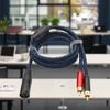 3Pin to 2RCA Splitter Cable Wire Shielded Interferences Resistant for Studio Equipment and Live Performances