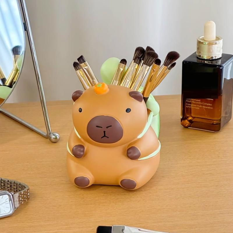 Kapibara Kalemlik Karikatür Taşınabilir Makyaj Fırçası Tutucu Çok Fonksiyonlu Büyük Kapasiteli Kalem Düzenleyici Öğrenci Kırtasiye