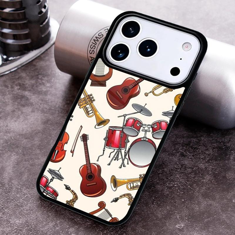 Musical Instrument Drum print Phone Case for iPhone 17 16 15 Pro Max Air 14 13 12 11 Plus Shockproof Capa Cover