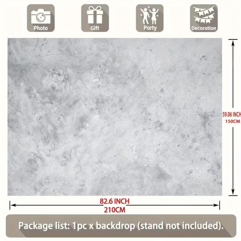 2D Simple Light Grey Stone Backdrop for Room Decor & Content Creation