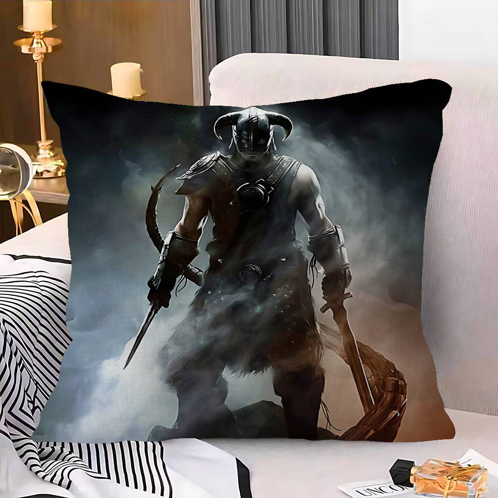 Spiel S-Skyrims The Elder S-Scrolls V Kissen Geschenk Heim Büro Dekoration Schlafzimmer Sofa Auto Kissenbezug Hülle 45X45