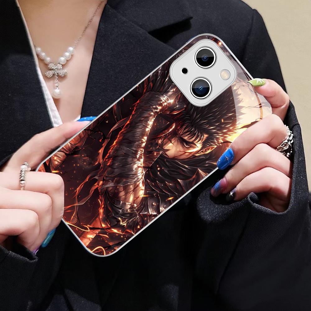 Anime Berserk Phone Case For IPhone 14 13 12 Mini 11 Pro XS Max X XR 14 Plus Tempered Glass Cover
