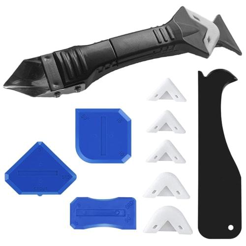 ESJNNK Caulking Tool Kit, 10-Piece Set, Caulking Spatula, Caulking Scraper, Sealant Tool, Cutter, Corner Scraper, Dual-Purpose Caulking Tool