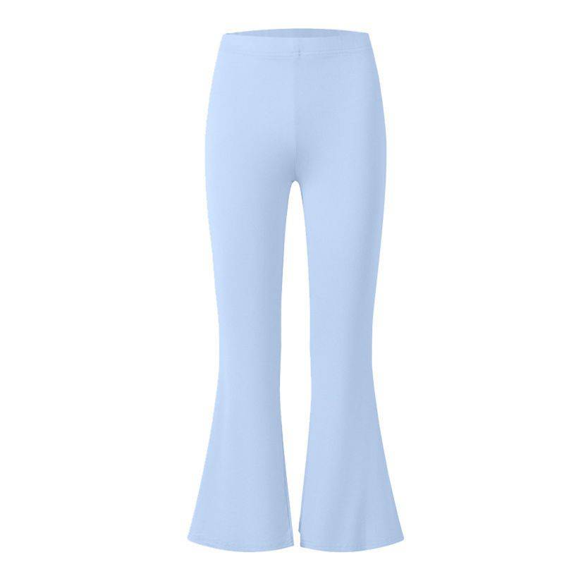 8-12 Years Kids Girls Solid Color Casual Flare Pants