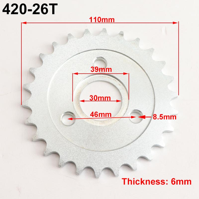 Motorcycle 24T/26T/28T/29T/31T/35T/37T Teeth 30mm Rear Gear Sprocket Fit For Honda Monkey Motorbike Pit Dirt Bike 420/428 Chain