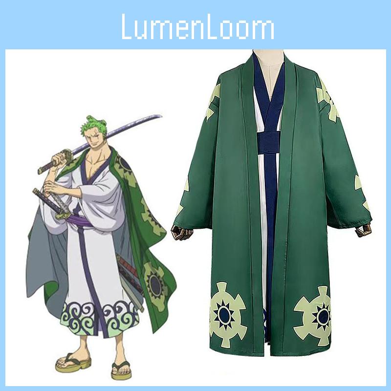 One Piece Roronoa Zoro Kimono Robe Full Suit Perfect For Comic Con Halloween And Family Gatherings