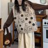 Weste für Damen Ärmellose Pullover Tops Gestrickte Pulloverweste Oversize Locker Vielseitig Lässig Ärmellose Weste Top