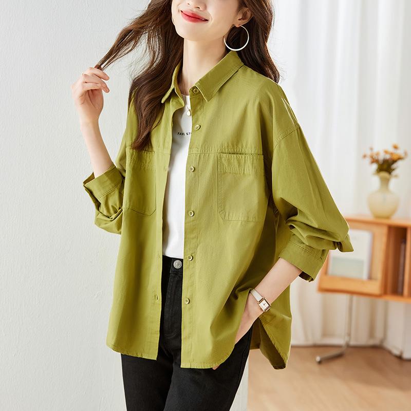 Pure Cotton Women's Shirt Women's Long-sleeved Spring Clothes New Commuter Temperament Top Design Sense Shirt