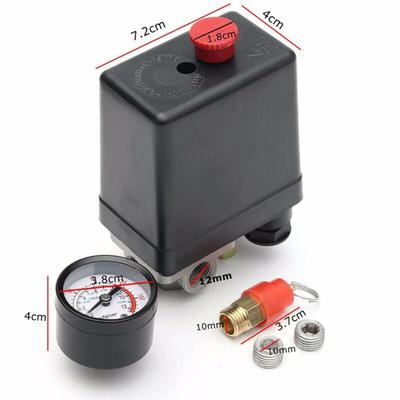 Interruttore compressore d'aria Kit regolatore Manometro Tappi di chiusura Plastica Utile