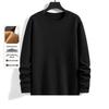 Men's Fleece-lined Double-sided German Velvet Warm Round Neck Long Sleeve Base Layer - Versatile Solid Color Innerwear for Autumn/Winter 2026.