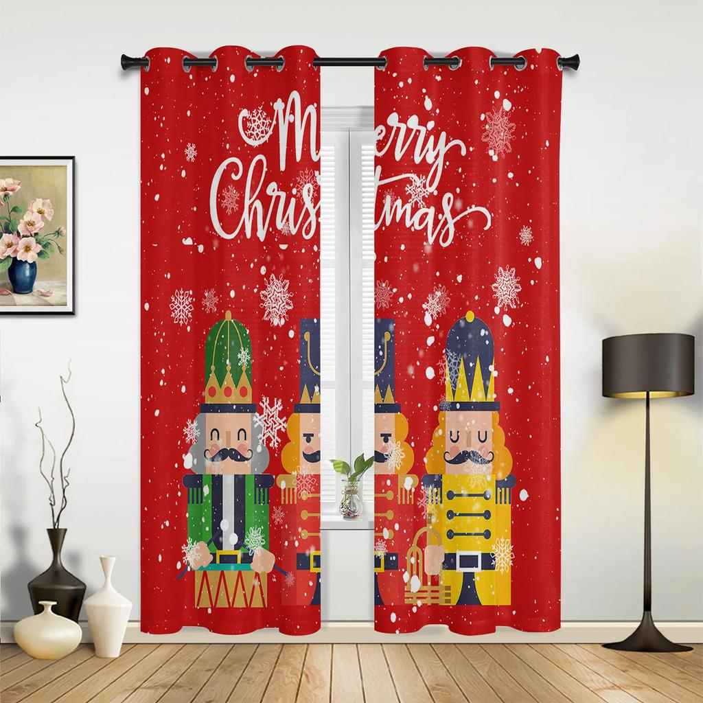 Weihnachten Schnee Schneeflocken Blätter Tannenzapfen Dekoration Vorhänge für Kinderzimmer Wohnzimmer Vorhänge Küchenfenstervorhang
