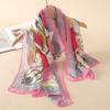 New Print Chiffon Scarf Shawl Women Sunscreen Silk Scarf Turban Long Wrap Beach Travel Outdoor Accessories Trendy Headband