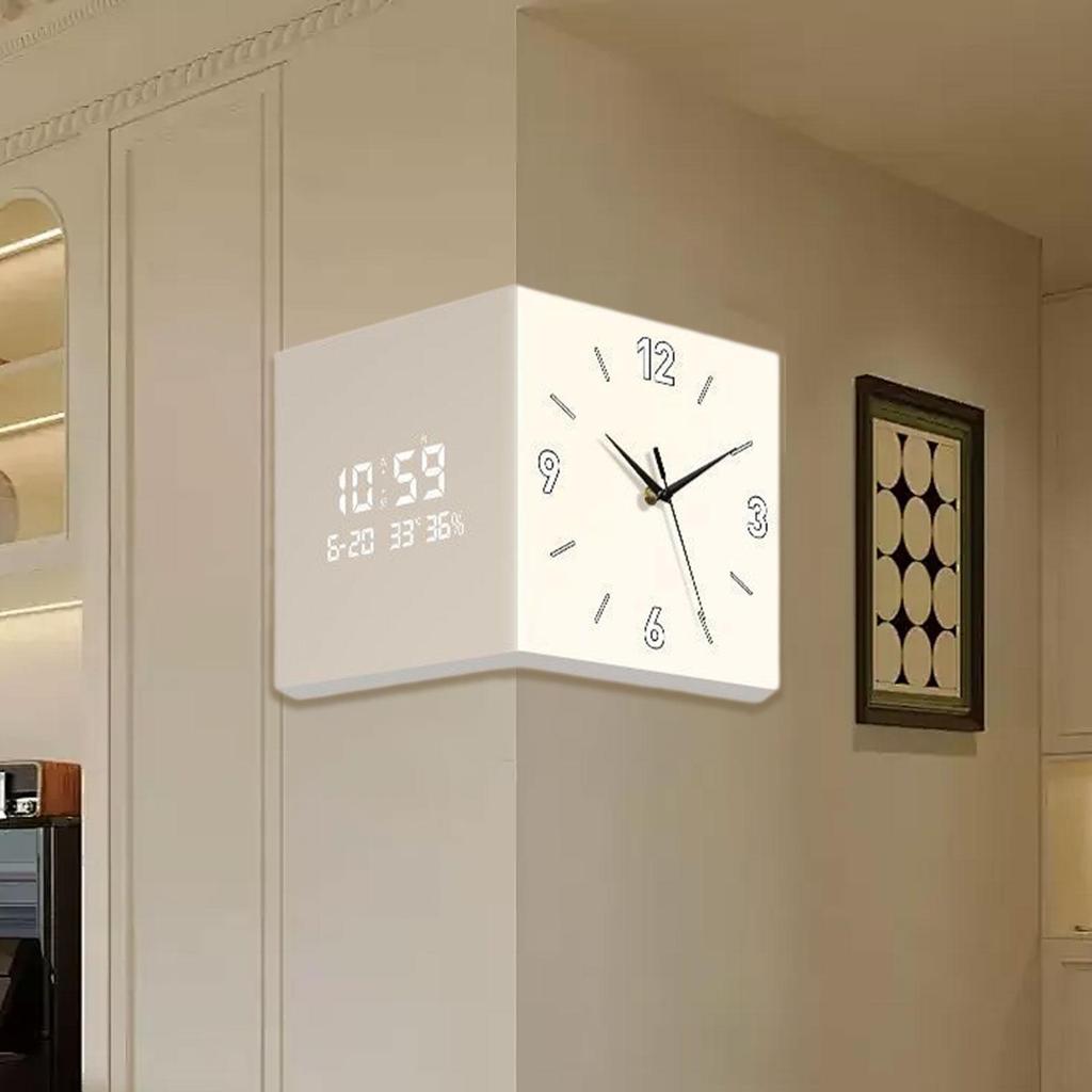 Corner Wall Clock Silent Wall Clock Lounge Clock Easy Installation Versatile Multifunctional Living Room Clock for Office