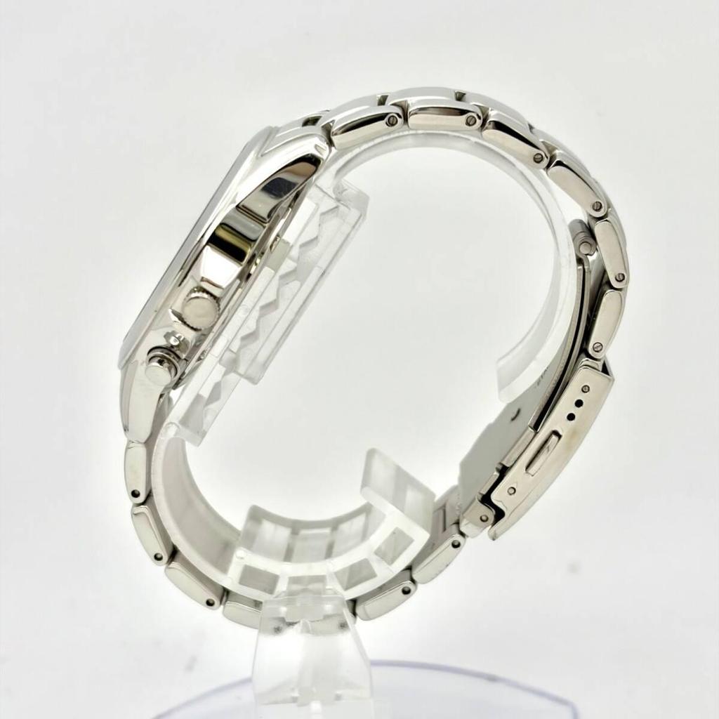 [New battery] SEIKO Men's watch Silver Date 5T24-0AA0 760843 Genuine belt Engraved Alarm unknown