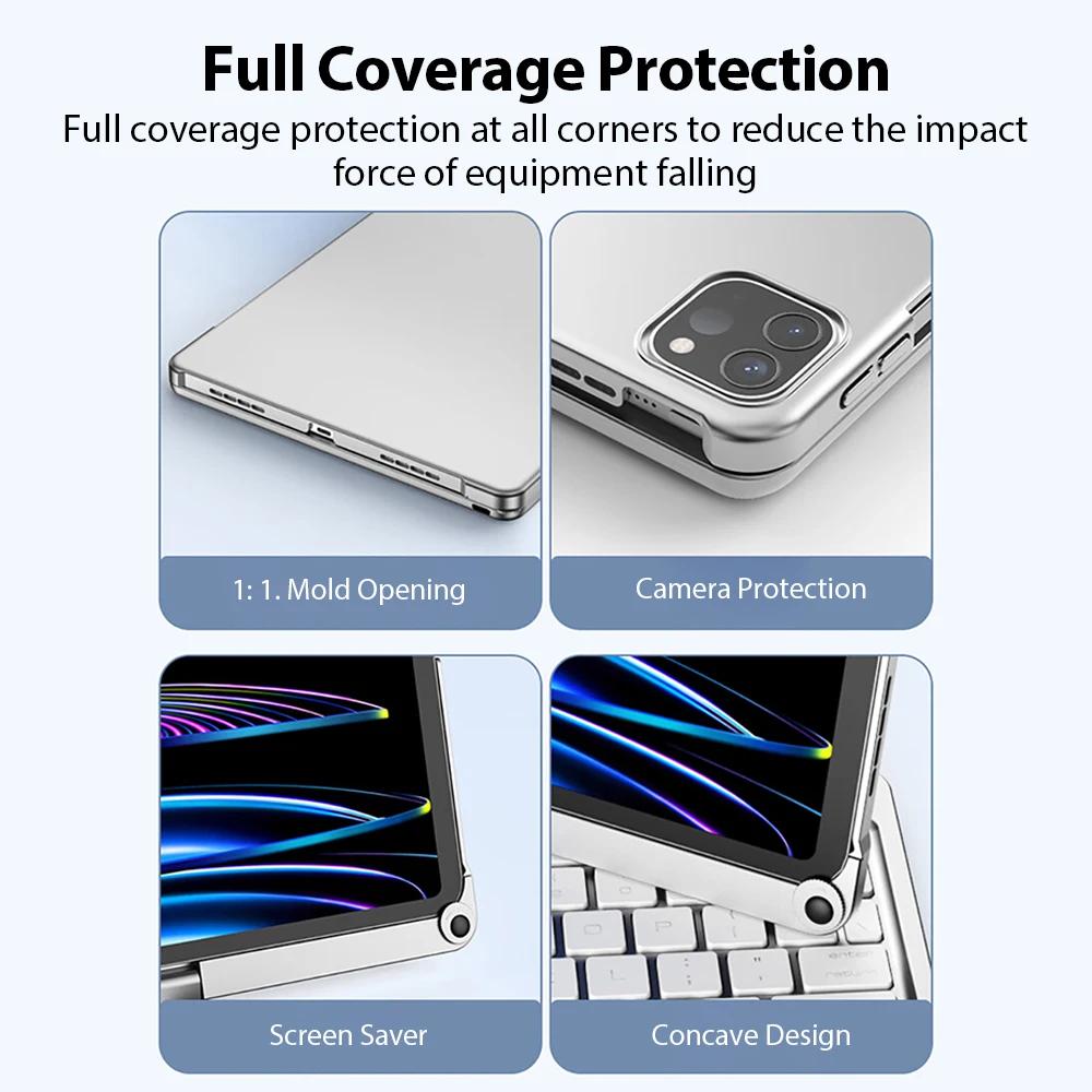 Magic Keyboard Case For iPad Air 11 13 M2 ,For iPad Pro 11 12.9 Air 4 5 10.9 iPad 10.2 7/8/9th 10th Gen Funda Cover Keyboard
