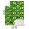 Ganzjahres- Flanell-Kuscheldecke | Grünes florales geometrisches Muster | Ultra-weiches Polyester | Vielseitig einsetzbar für Bett, Sofa & Camping