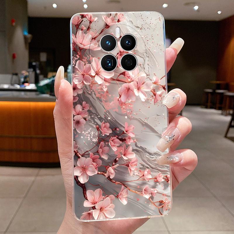 Phone Case For Huawei Mate 50 50E Butterfly Bow Protective Casing For Huawei Mate 50 Pro Transparent Soft Silicone TPU Cover
