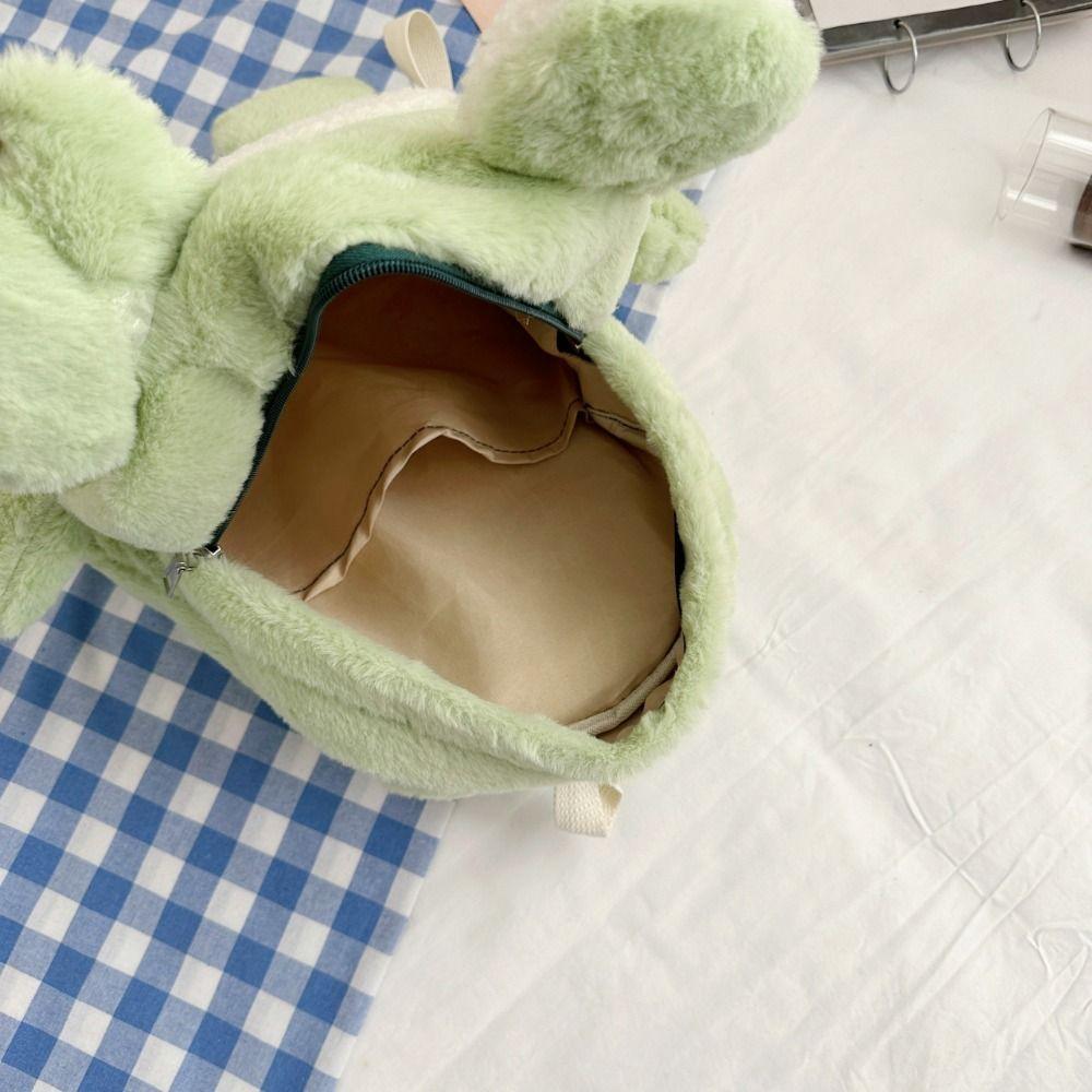 Fashion 3D Cartoon Frog Backpack Plush Animal Frog Shoulder Bag  Birthday Gift