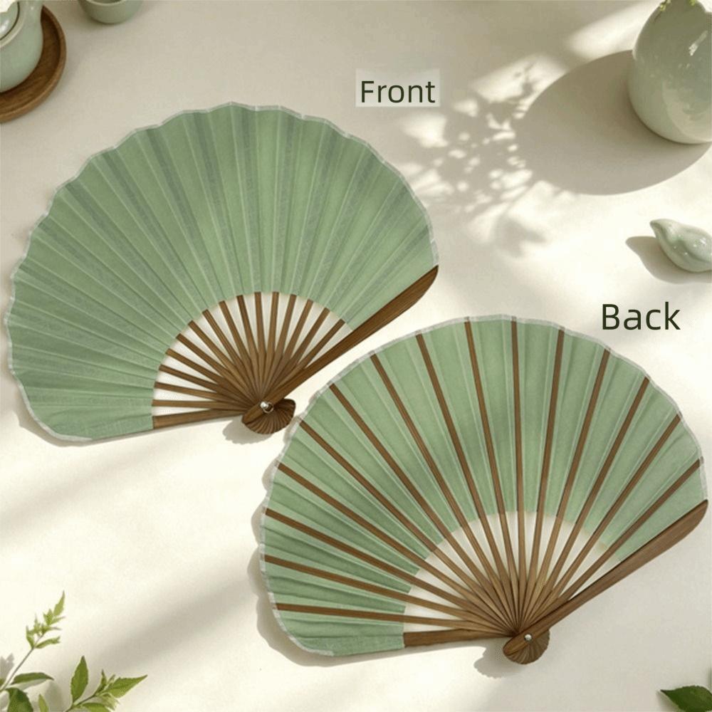 Bamboo Frame Folding Hand Fan Solid Color Dance Fan Chinese-Style Mini Shell Fan  Home Decoration