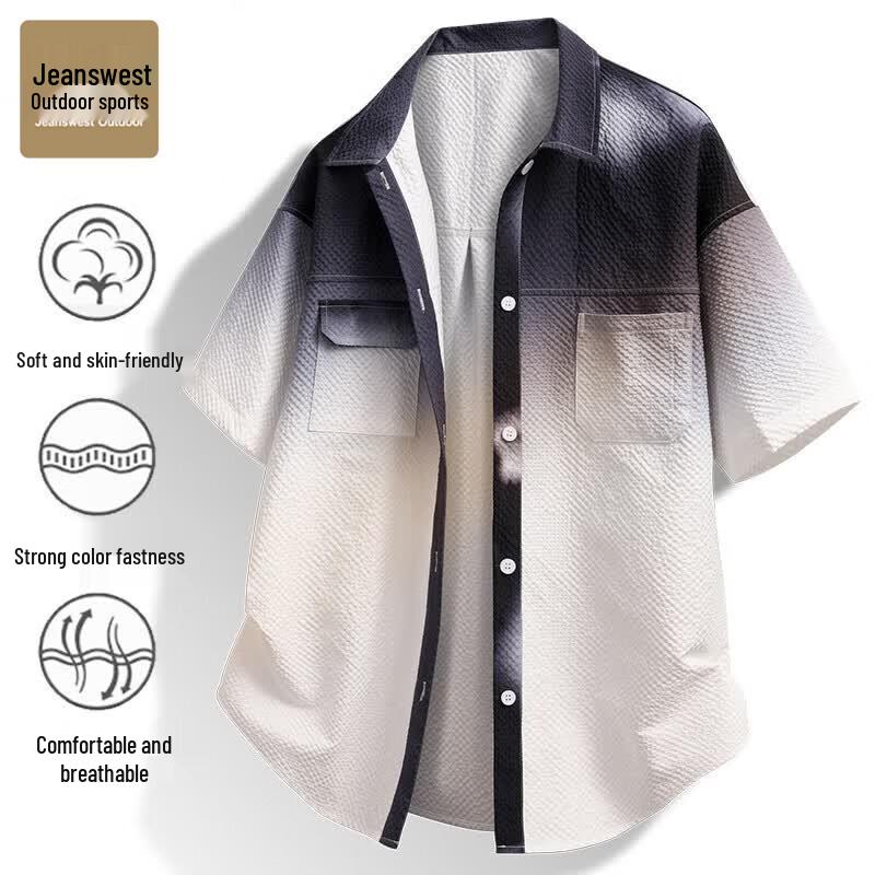 Jeanswest Outdoor Men s Lightweight Short Sleeve Casual Shirt 4XL