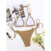 2025 New Two-piece Bikini Made of Nylon with A Sexy Solid Color Tie Rope for Beach Ladies