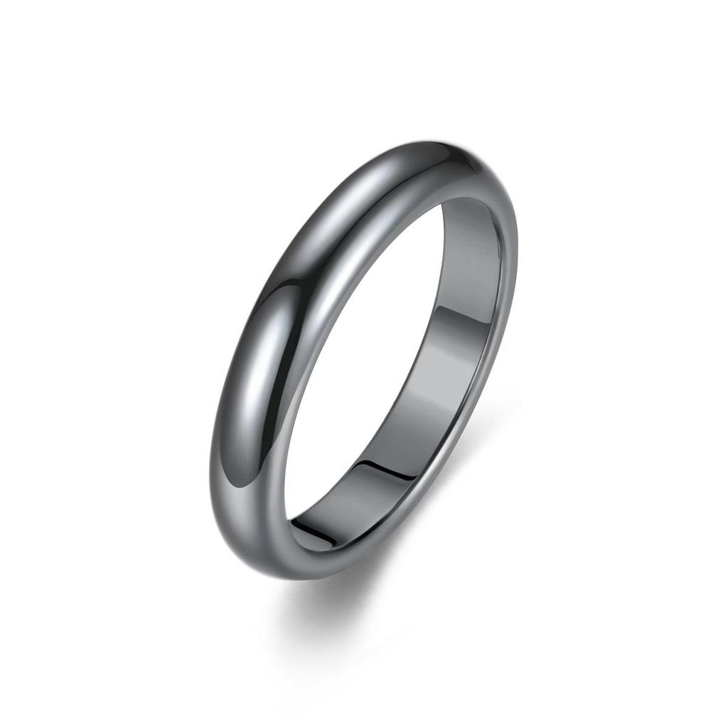 Unisex Black Hematite Magnetic Energy Rhombus Ring