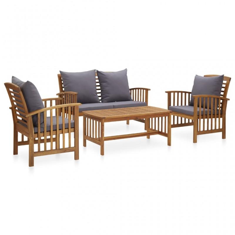 Day and Night - Day and Night Garden Furniture 4 Pieces with Cushions Solid Acacia Wood