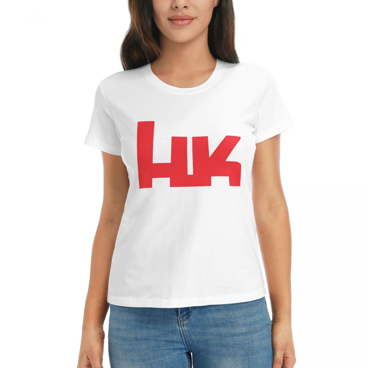 

Women TShirt Heckler Koch Hk Logo Summer Short Sleeve Tees Round Neck Cotton T Shirts Clothes Tops Streetwear S