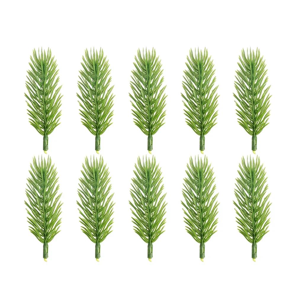 

100/50/10 шт. Штучна хвоя. Рослини. Пластикова ялинкова гірлянда. Соснові гілки своїми руками для весільного прикраси дому. 100pcs