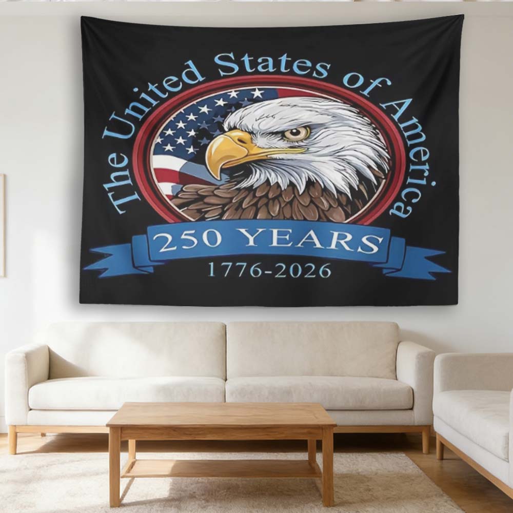 

1pc USA 250th Anniversary Flag Tapestry United States Declaration of Independence Canvas for Patriotic Decor 74x94cm(29x37in)