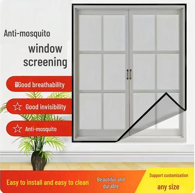 Self-Adhesive Polyester Window Screen: Year-Round Anti-Mosquito, Anti-Insect, No-Drill Velcro Mesh