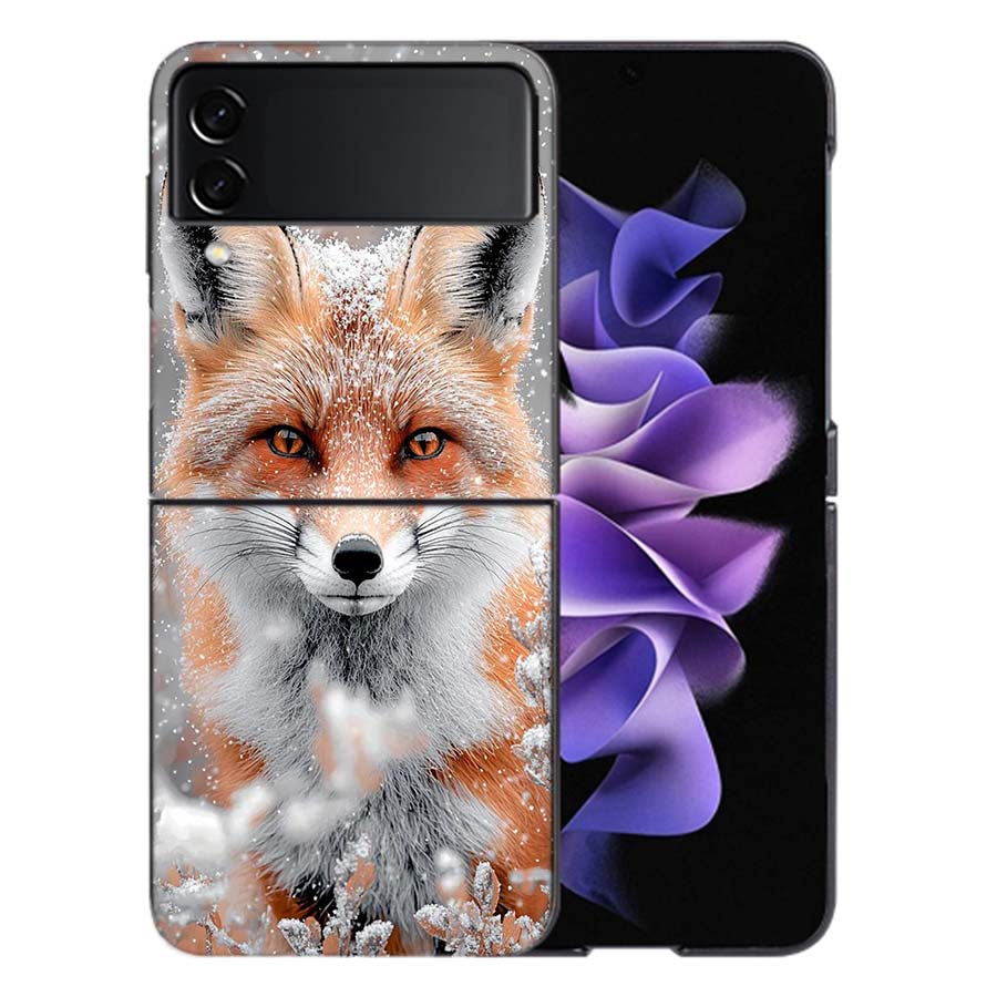 The Red Fox in Winter Ice and Snow Coque For Samsung Z Flip7 6 Galaxy Case Shockproof Z Flip5 Z Flip3 4 5G Hard Cover Phone TPU