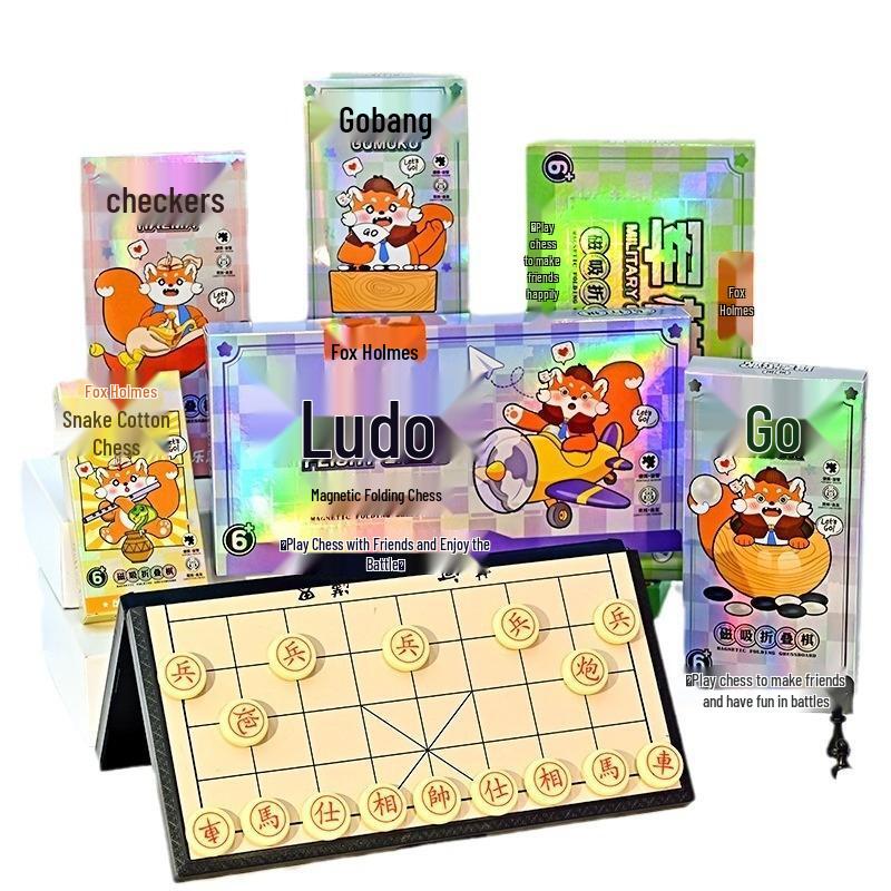 JINGRUIXIANG Magnetic Folding 3-in-1 Board Game Set