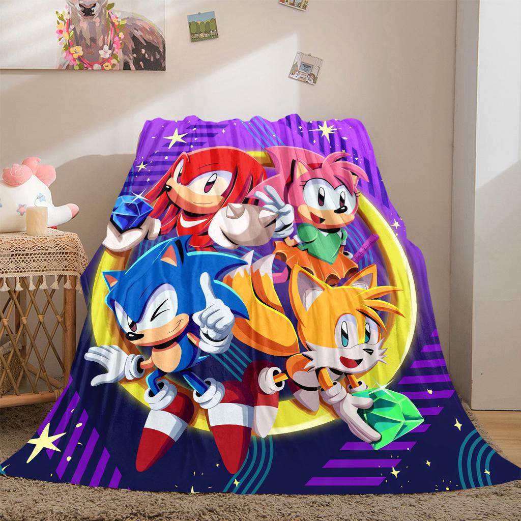 Sonic Luxury Flannel Lightweight Blanket Home Decor Sofa Bed Travel Cover Family Gift LXRa50