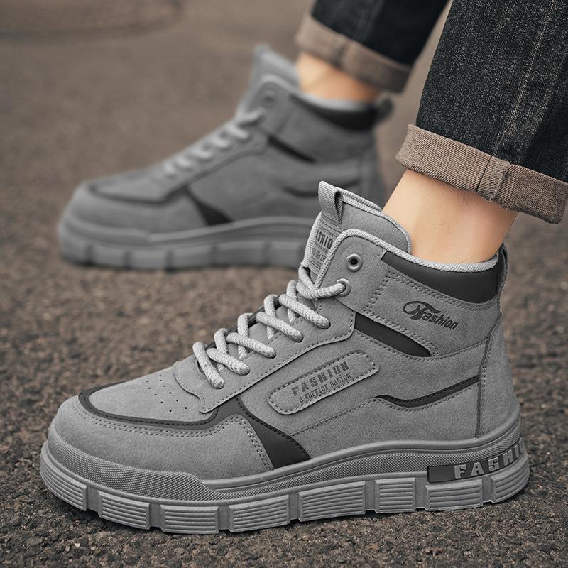 

2024 autumn men s shoes new breathable high-top Martin boots men s British retro non-slip tooling shoes casual labor insurance shoes 39