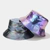 Fashion Bucket Hat for Men And Women PU Leather Waterproof Rain Cap with Wide Brim UV Protection Fishmen Style
