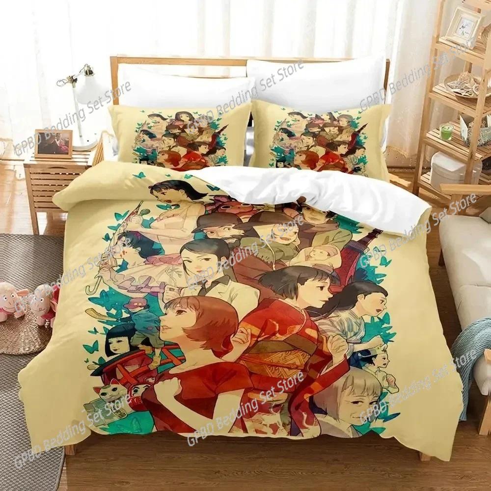 Anime Art Of Satoshi Kon Bedding Set For Bedroom Soft Modern Bedspreads Comefortable Kids Duvet Cover Quilt Cover And Pillowcase