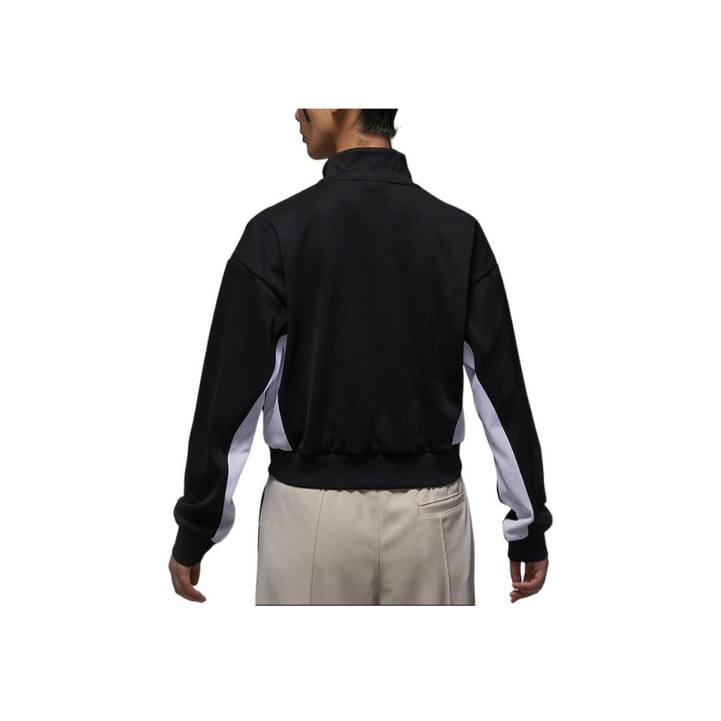 Jordan Color Block Design Stand Collar Sports Casual Jacket Women jackets Black FV7105010