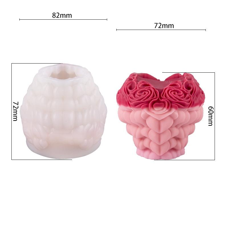 

Силиконовая форма для свечей в виде сердца с розой, 3D форма для мыла из гипса и смолы, инструмент для выпечки шоколадного торта своими руками, свадебный подарок