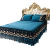 European Crystal Velvet Quilted Bed Skirt - Autumn/Winter Thick Lace Bedspread, Non-slip Flannel, 1.5m/1.8m Bedding Set