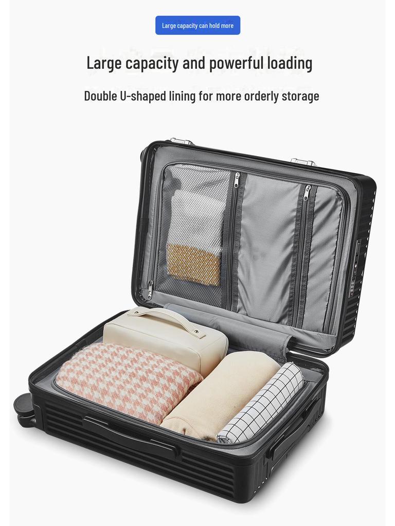 Yongsheng 20" Cabin Suitcase with Universal Wheels, Anti-Fall, 24" Optional, Front-Opening Trolley Case, Secure Lock.