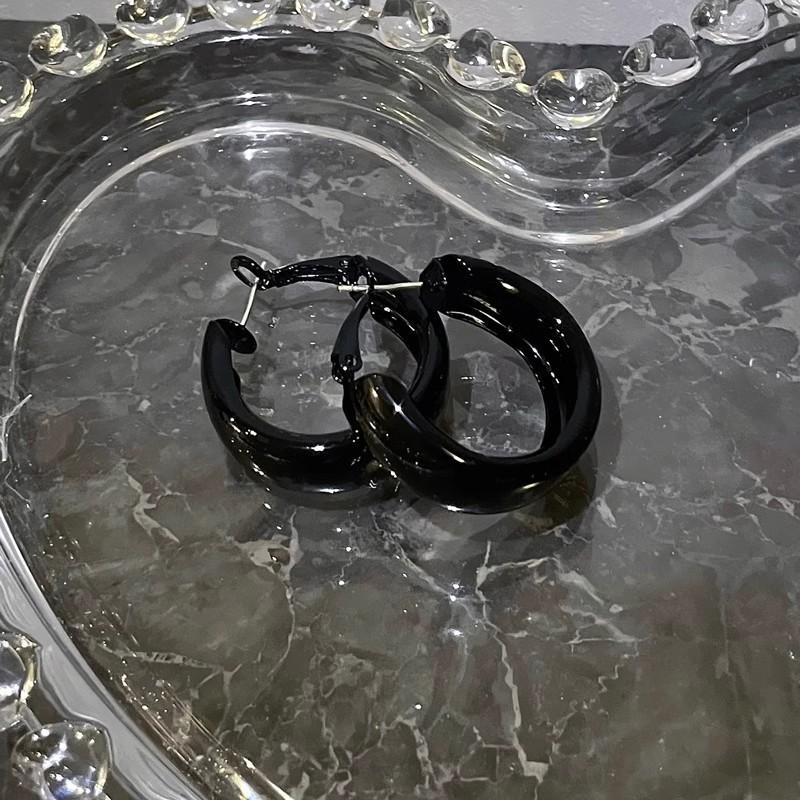 

Vintage black hoop earrings чорний