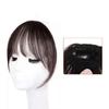 Human Bangs Natural Brown Middle Part Wispy Bang Hair Clip In Bangs Fringe Hairpiece for Women Clip On Air Bang