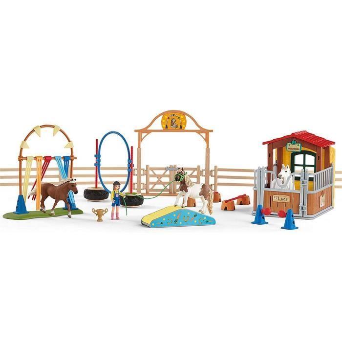 Jeu d'agilité pour chevaux - schleich - agilité au box à cheval - vert - extérieur