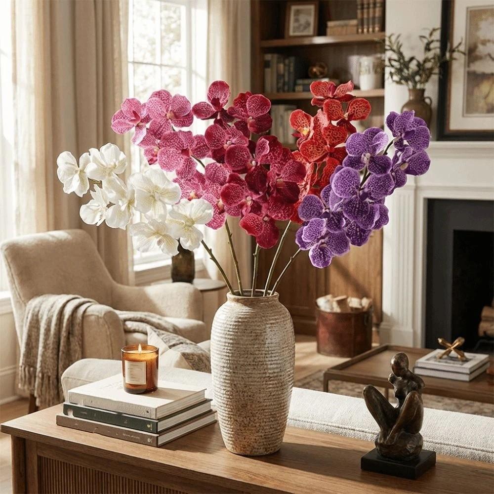 Moisturizing Phalaenopsis Branch 80 CM Real Touch Orchids Vase Decor Fake Flower  Hotel